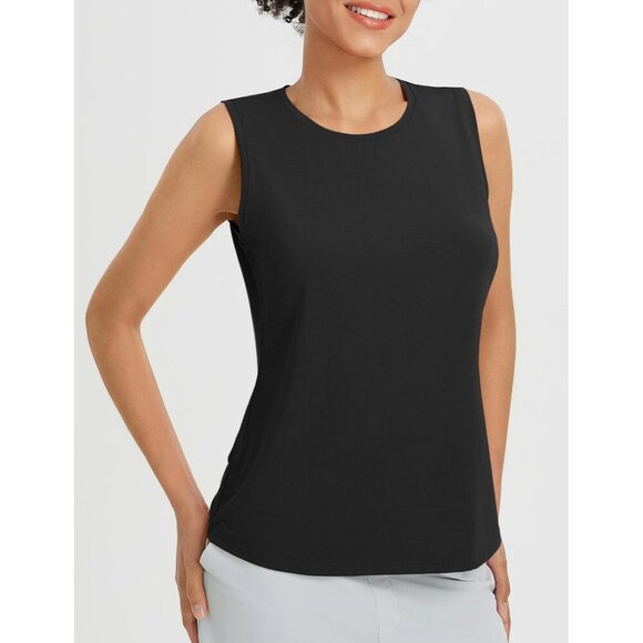 Women's Workout Tank Top Sleeveless Racerback Open Back Athletic Gym Yoga - Picture 2 of 7